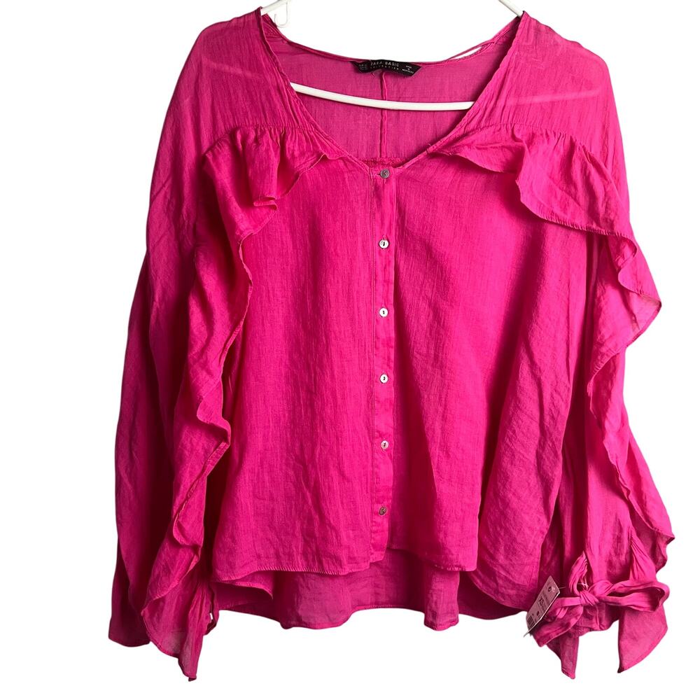 Zara Women's Basic Collection Long Sleeve Blouse  Sz XS